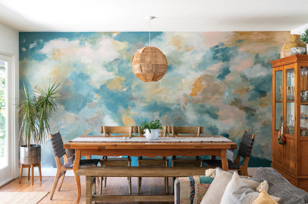 Dinding dengan teknik lukis mural